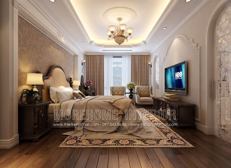 Giường ngủ chung cư gỗ tự nhiên Giường ngủ chung cư gỗ tự nhiên