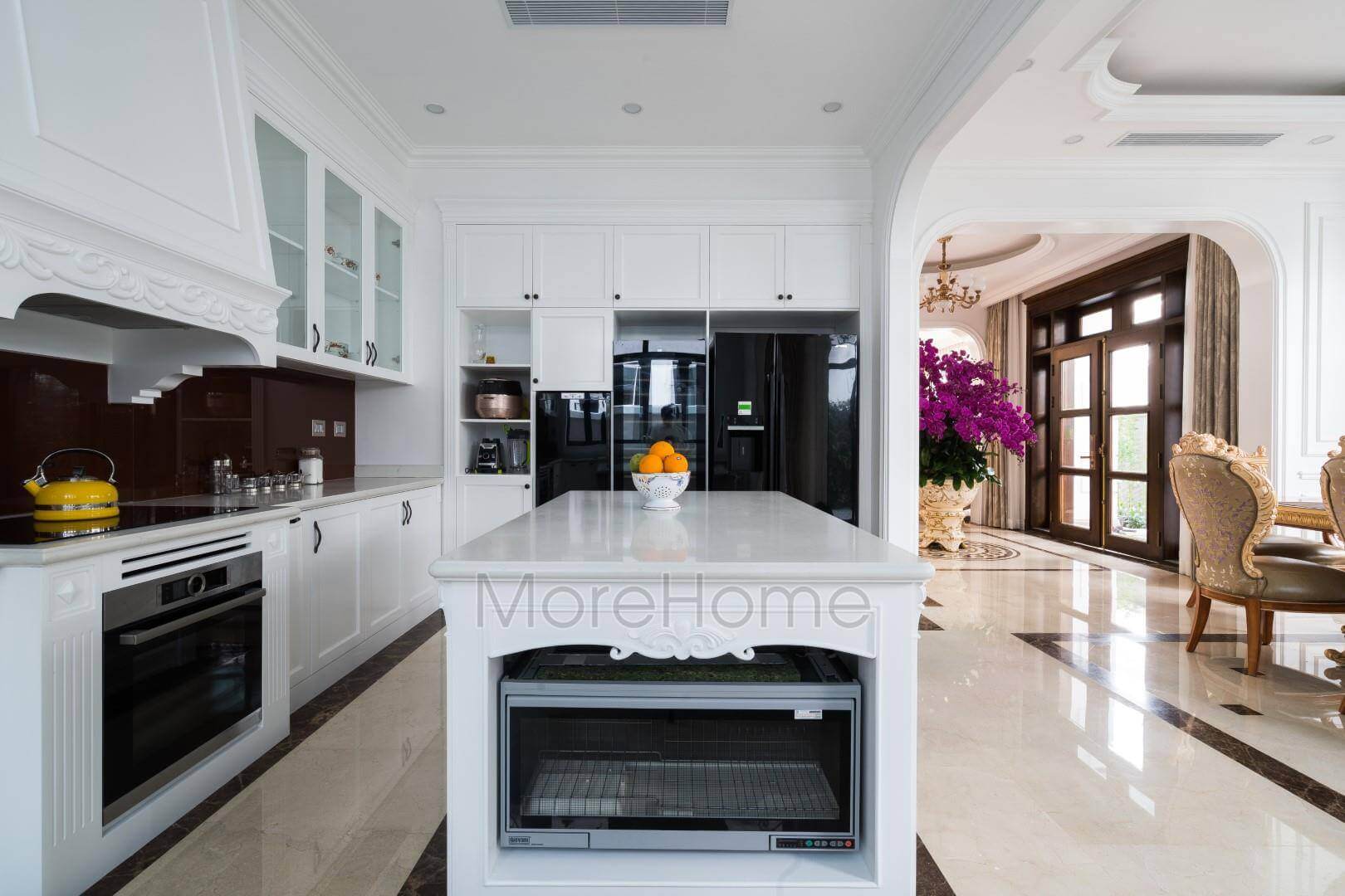 Đội ngũ thi công tủ bếp tân cổ điển cho biệt thự Imperia Hải Phòng Thiết kế và sản xuất tủ bếp đẹp