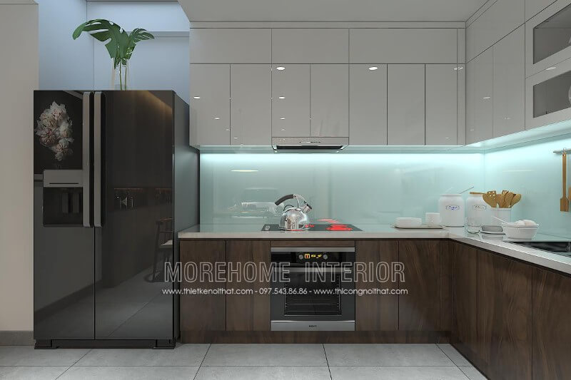 Tủ bếp nhà phố gỗ An Cường là một trong những mẫu tủ bếp đẹp rất được các khách hàng quan tâm bởi mang tính thẩm mĩ cao với sự đa dạng vân gỗ: vân gỗ chéo, đảo vân...tạo nét sang trọng, hiện đại cho không gian phòng bếp Thiết kế và sản xuất tủ bếp đẹp